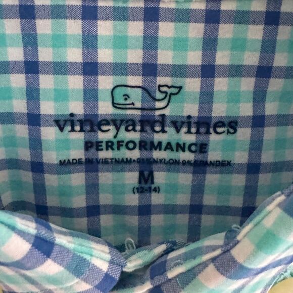Vineyard Vines Lot of 2 Boys Performance Gingham Check Button Down Shirts M NWT - Picture 3 of 10